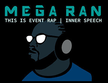 Rapper Mega Ran with a black background